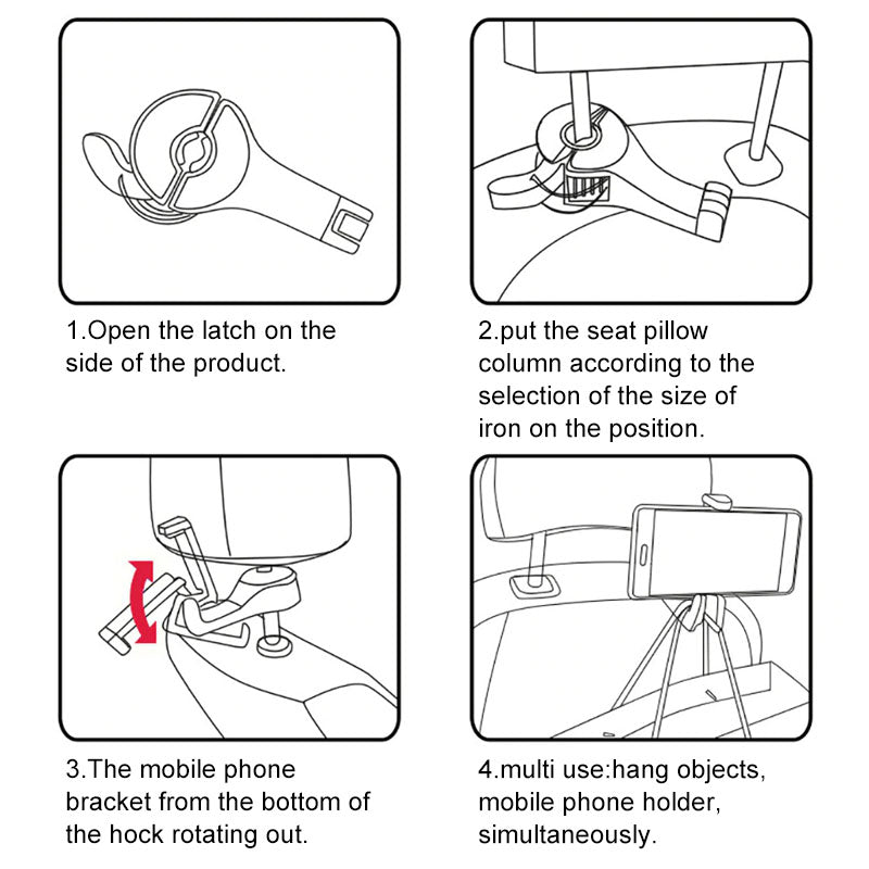 Headrest holder car strap