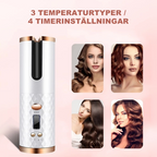 Cordless automatic rotating curling iron