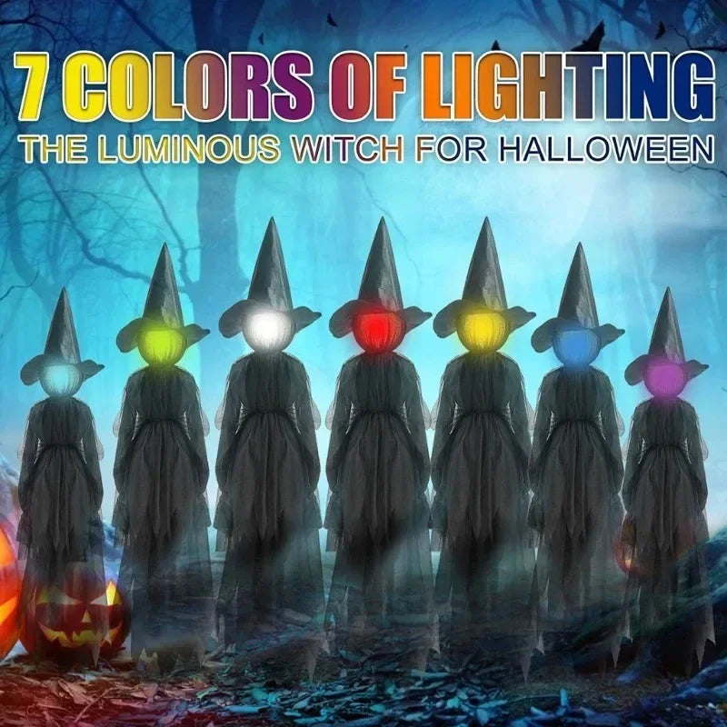 Glowing Hand-Holding Halloween Witch Decor