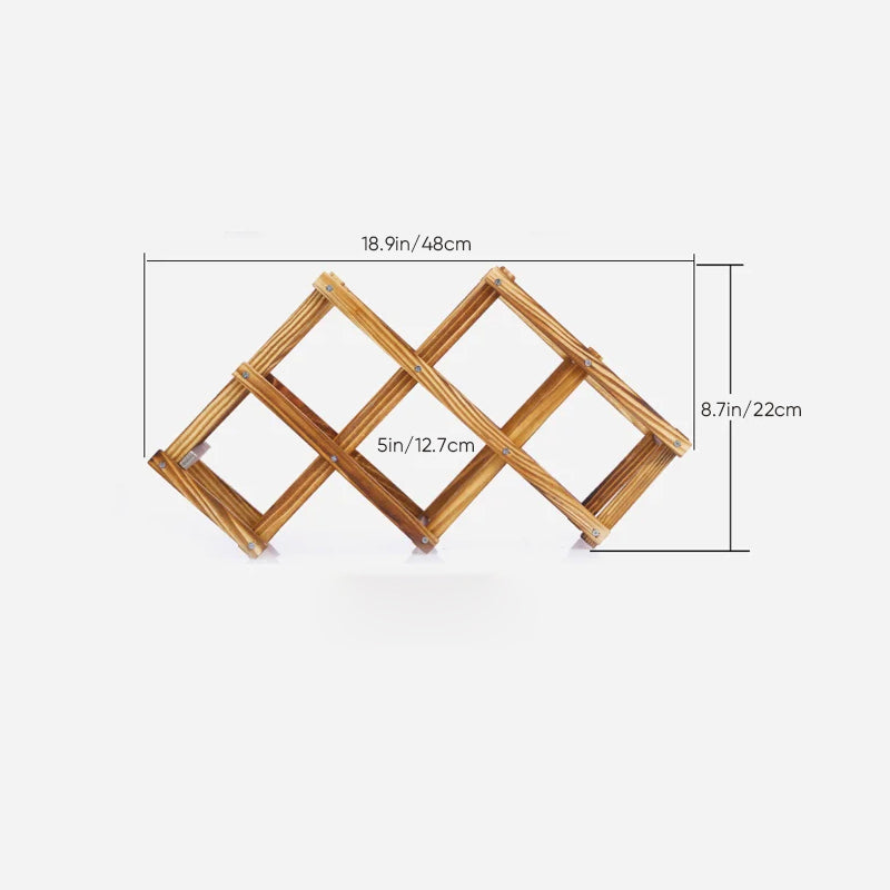 Folding Freestanding Wooden Wine Rack