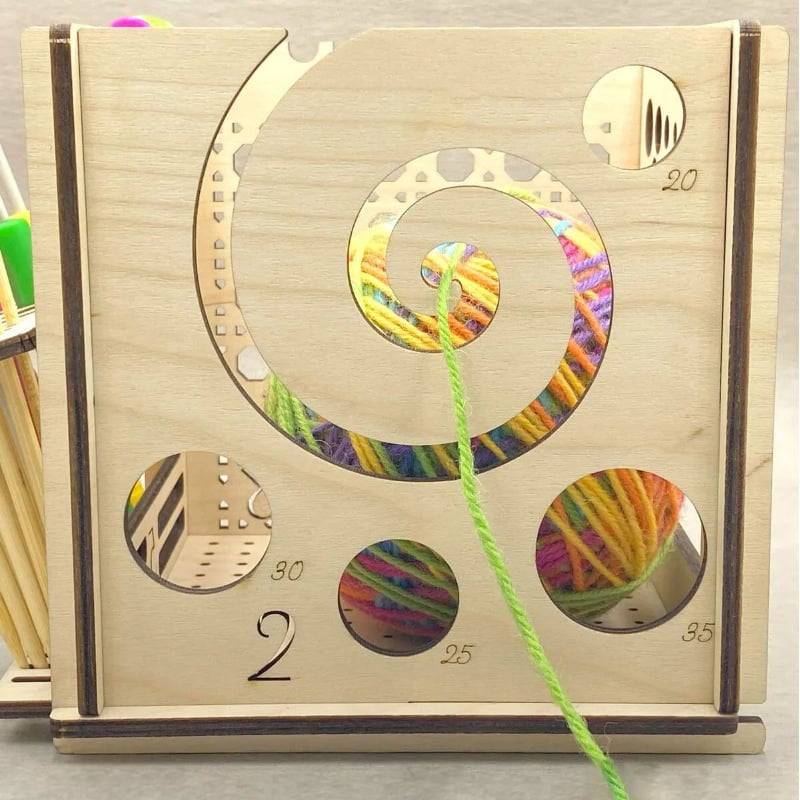 All-in-one Wood Yarn Bowl - Multifunctional Knitting Tool