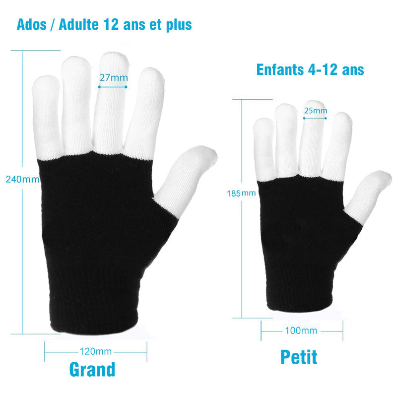 Leather Gloves Finger Lights 3 Colors 6 Modes