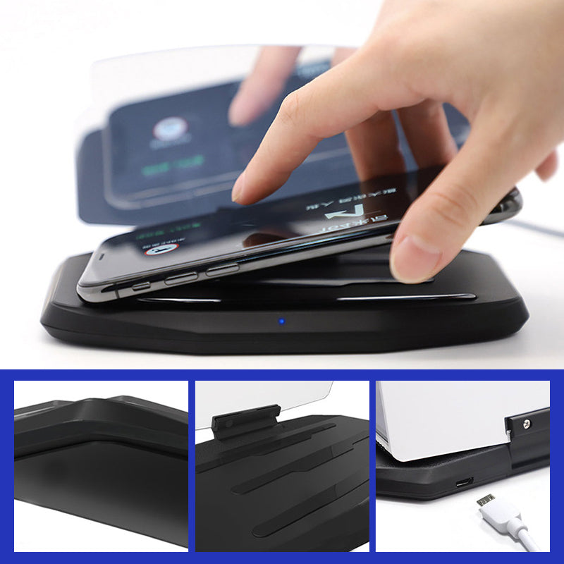HUD navigation projector with wireless charging function