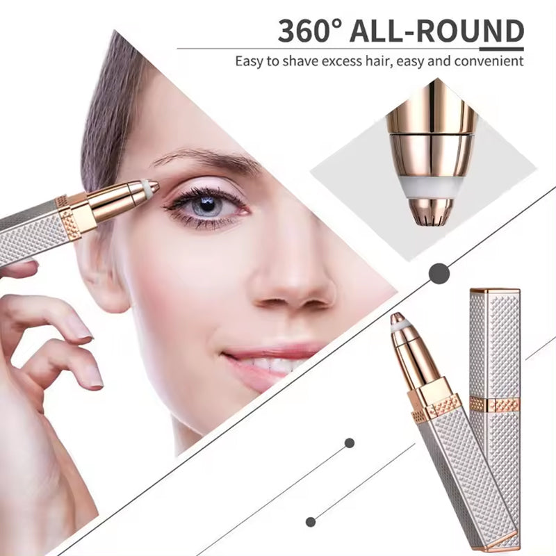 4 In 1 Facial Electric Shaver For Women, Full Body Epilator Rechargeable Eyebrow Nose Bikini Area Hair Clipper
