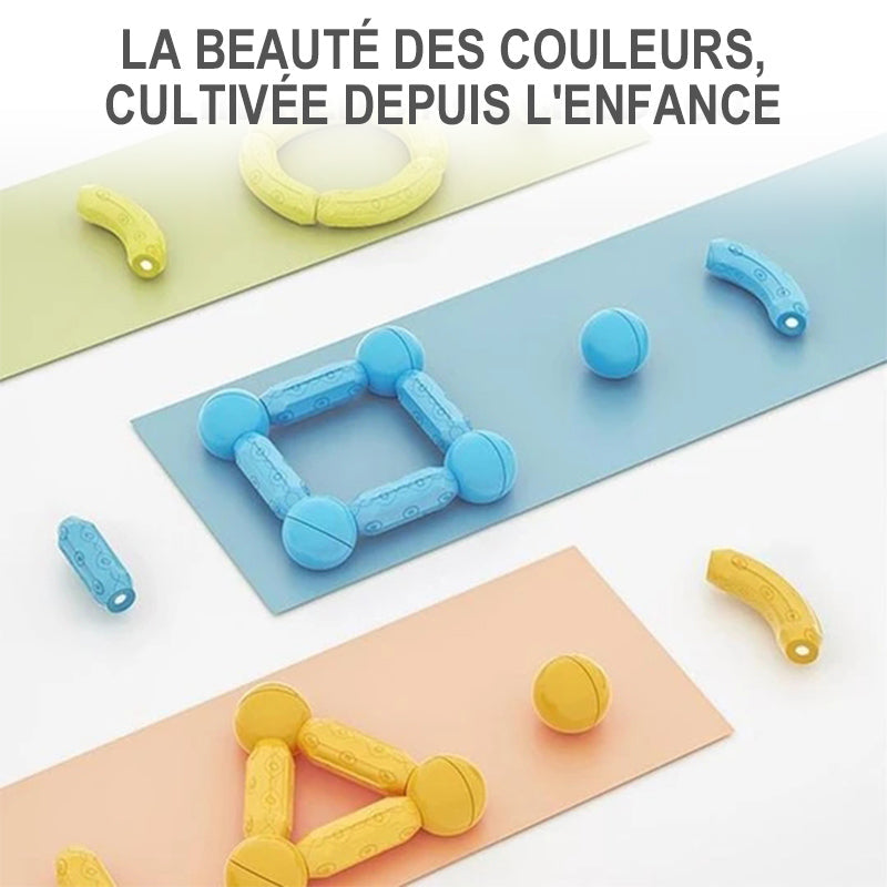 Magnetic construction set with balls and rods