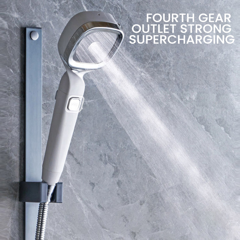 4-Mode Handheld Pressure Showerhead with Pause Switch