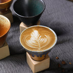 Coarse Pottery Coffee Mug with Base Conical Couture Cup & Base Set