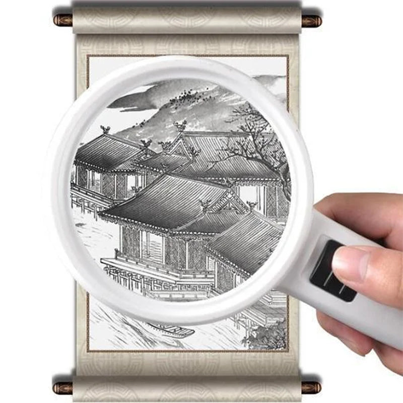 30x optical magnifying glass with LED light