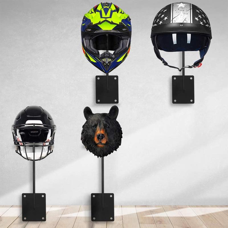 Wall-mounted helmet holder
