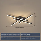 Modern Linear 4-Head LED Ceiling Light (Dimmable, White or Black)
