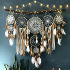 Dream catcher moon and stars hang over the bed (5 pieces)
