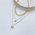 Stacked Butterfly Pendant Necklace