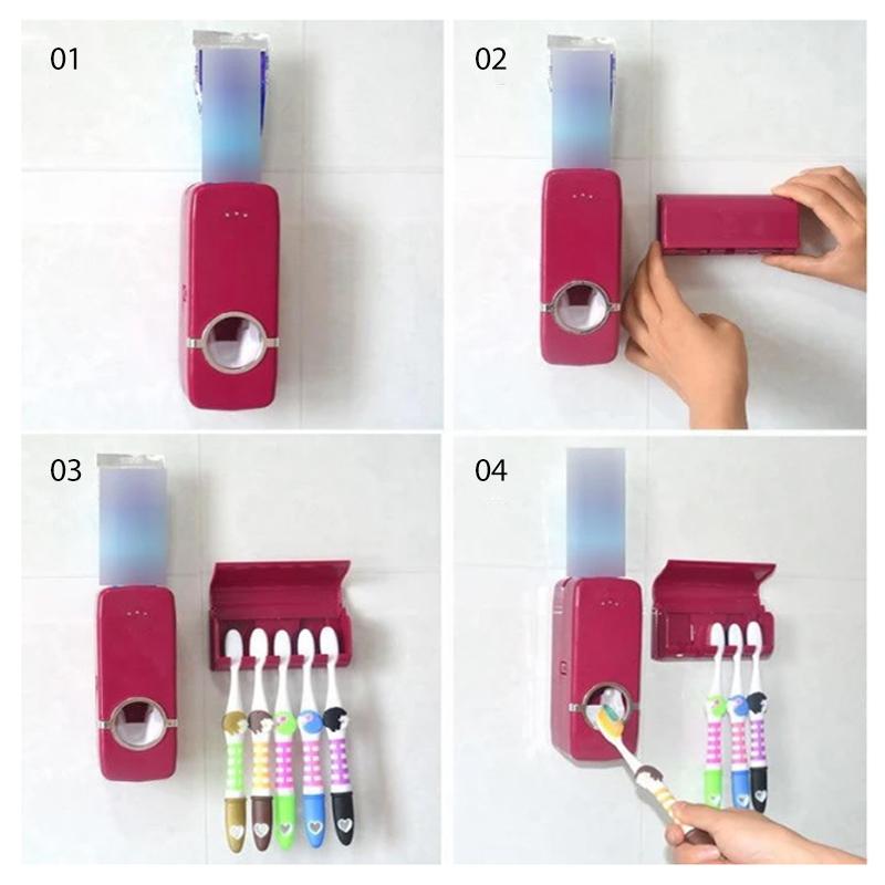 Wall-mounted toothbrush station