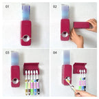 Wall-mounted toothbrush station