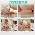 Multifunctional refillable touch-up color pen brush