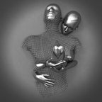 Love Canvas with Elegant Metal Figure in Modern Design