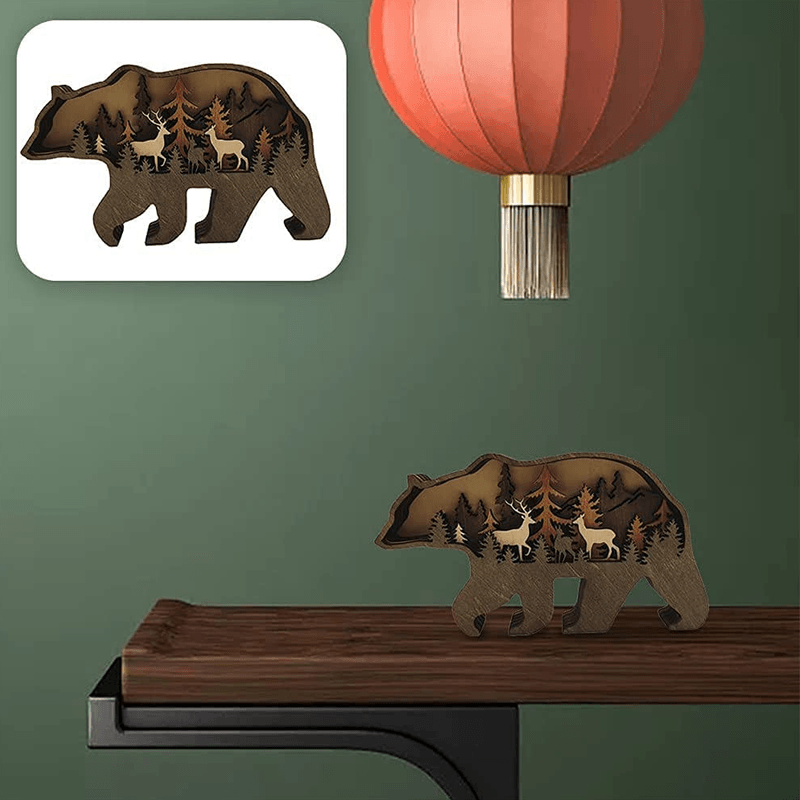 3D Creative Wood Animal Carving Craft Gift