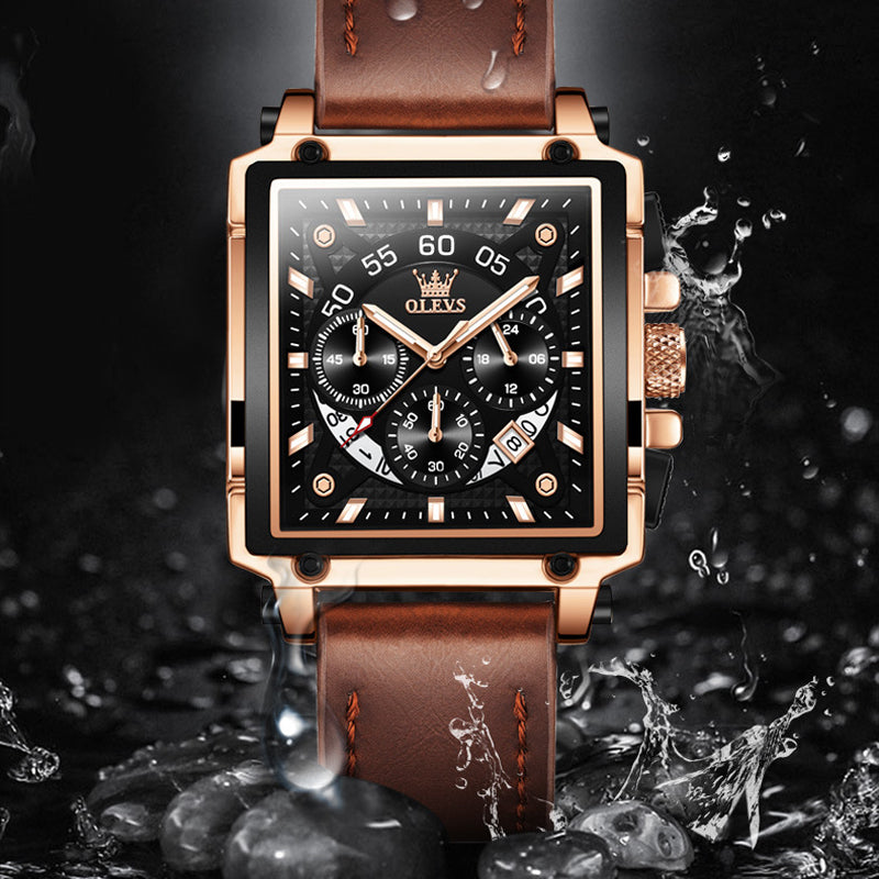 Olevs® Luminous Luxury Square Business Automatic Mechanical Watch