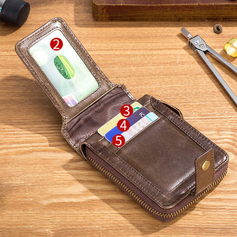 Multifunctional Anti-RFID Leather Wallet