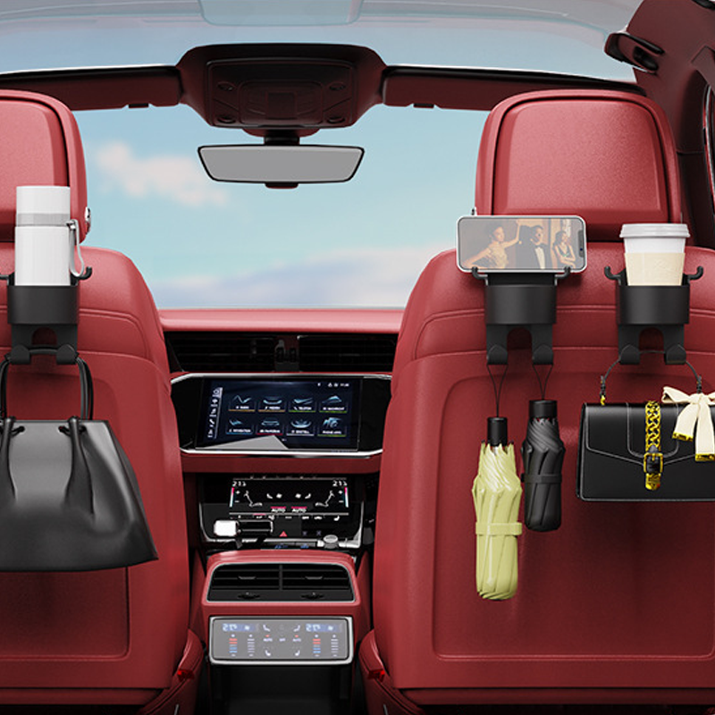 Multifunctional hook for the car seat backrest