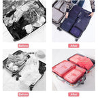 6 Piece Portable Luggage Packing Cubes
