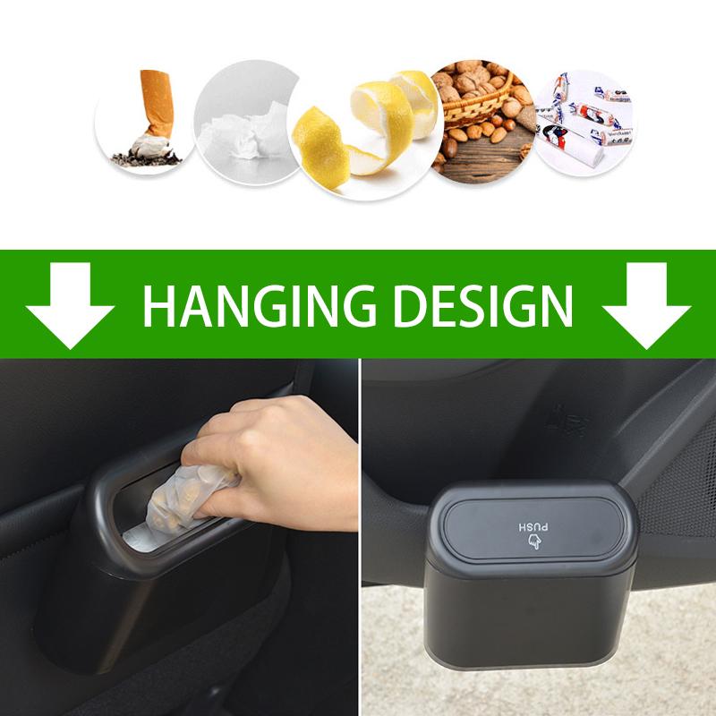 Car door hanging trash can