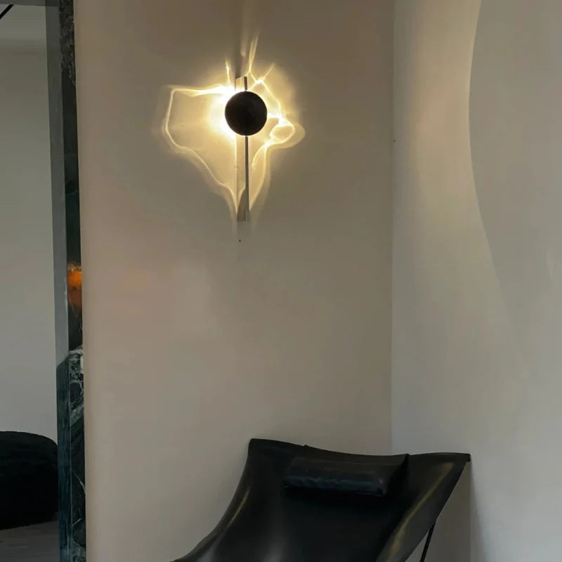Rotatable Ripple-Light Wall Sconce with Aluminum and Stainless Steel
