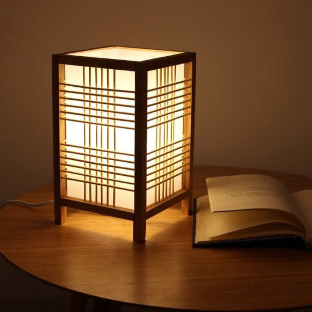 Japanese LED Table Lamp made of Bamboo