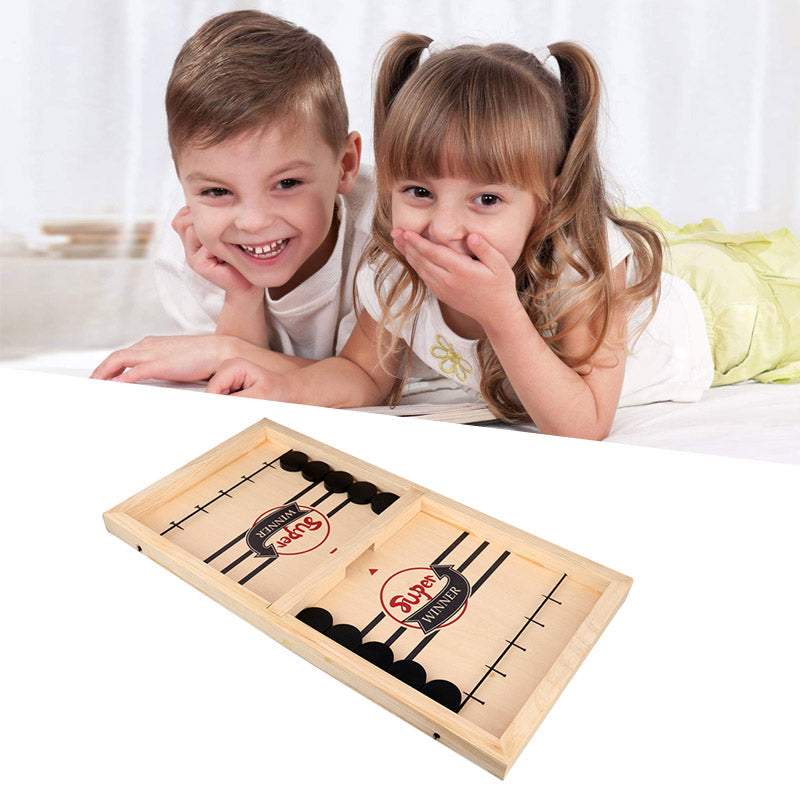 – Reversible Sling Puck Board Game Double-Sided for Family