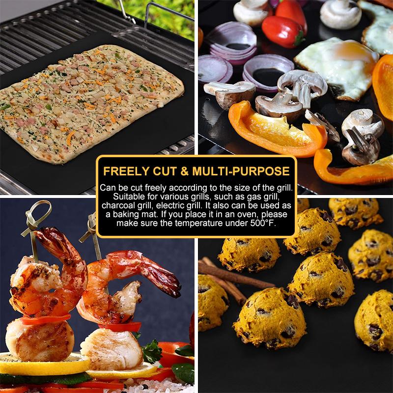 Non-stick BBQ grill mats with cutting box
