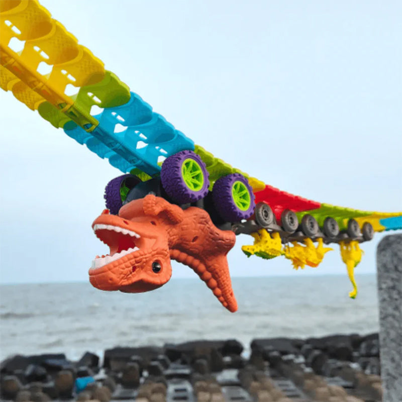 Roller Coaster Dinosaur Track Car