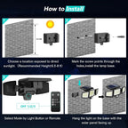 Triple Head Motion Sensor Solar Lights for Outdoor