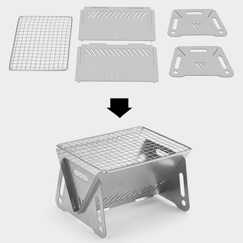 Stainless steel foldable grill