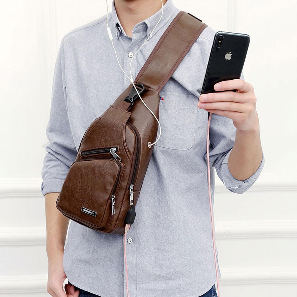 Shoulder bag Crossbody bag for men with USB charging port