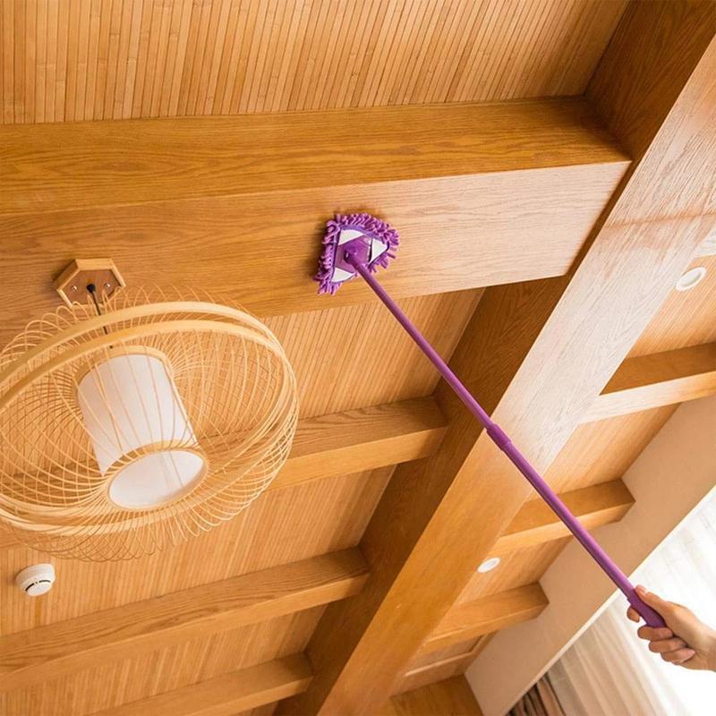 Rotatable adjustable triangular mop