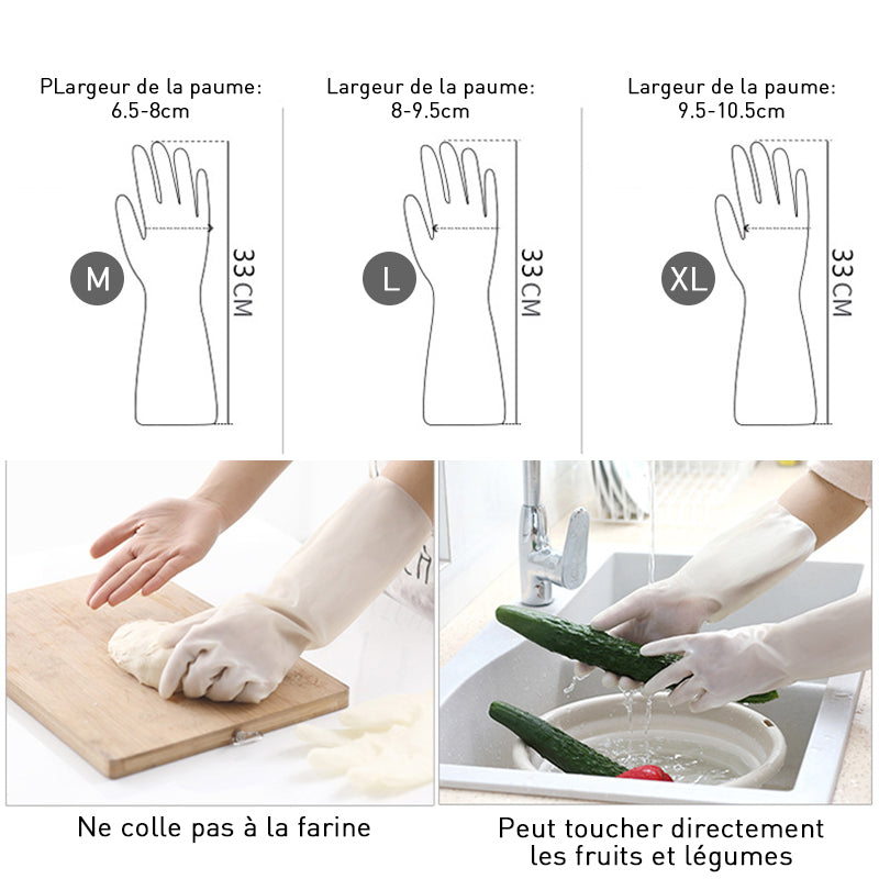 Robust velvet kitchen gloves (4 pairs)