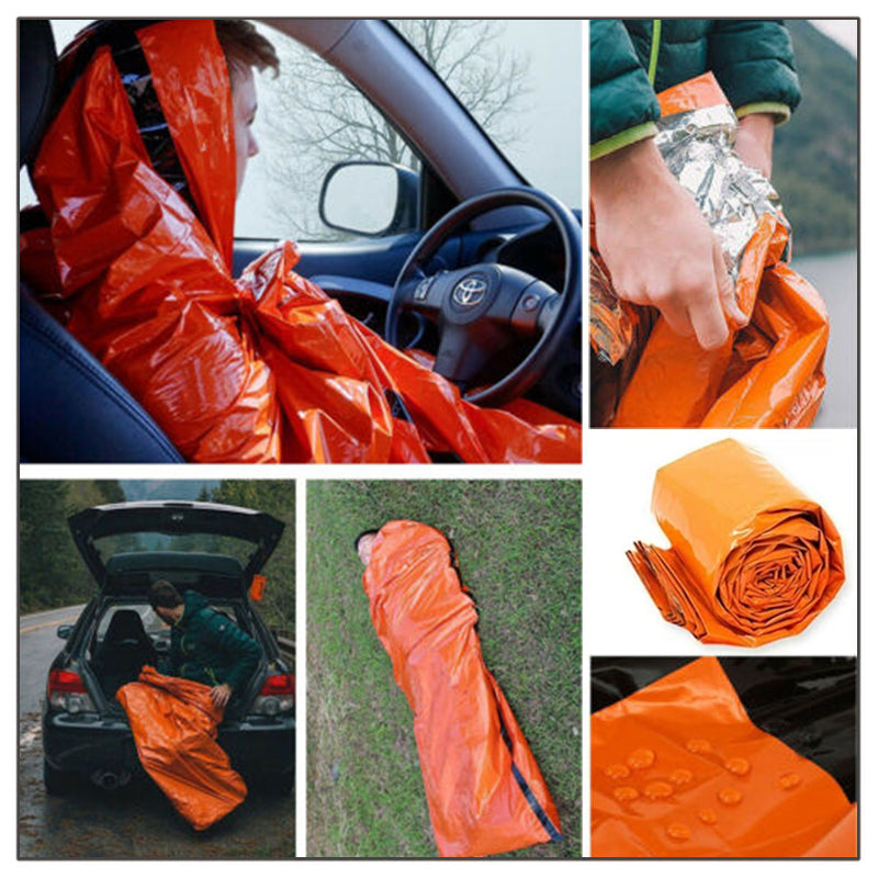 Waterproof sleeping bag for emergencies