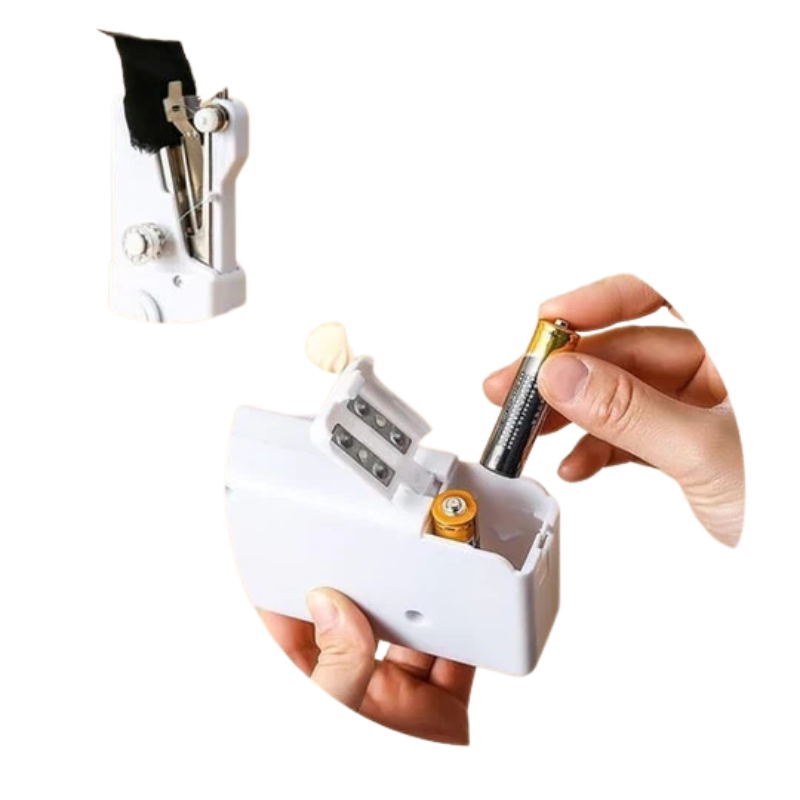 Portable handheld sewing machine for quick repairs