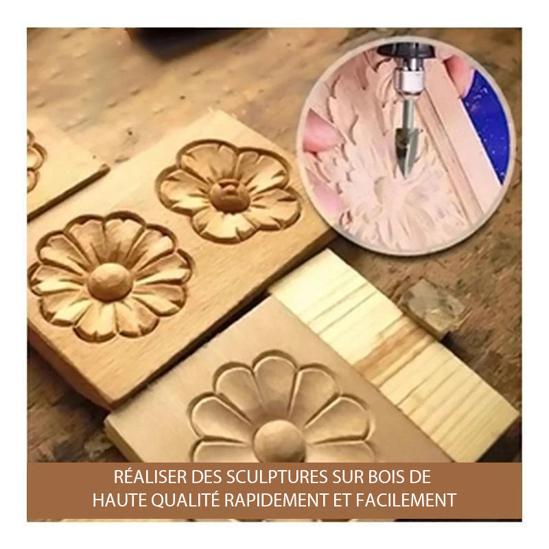 Drill set for wood sculptures
