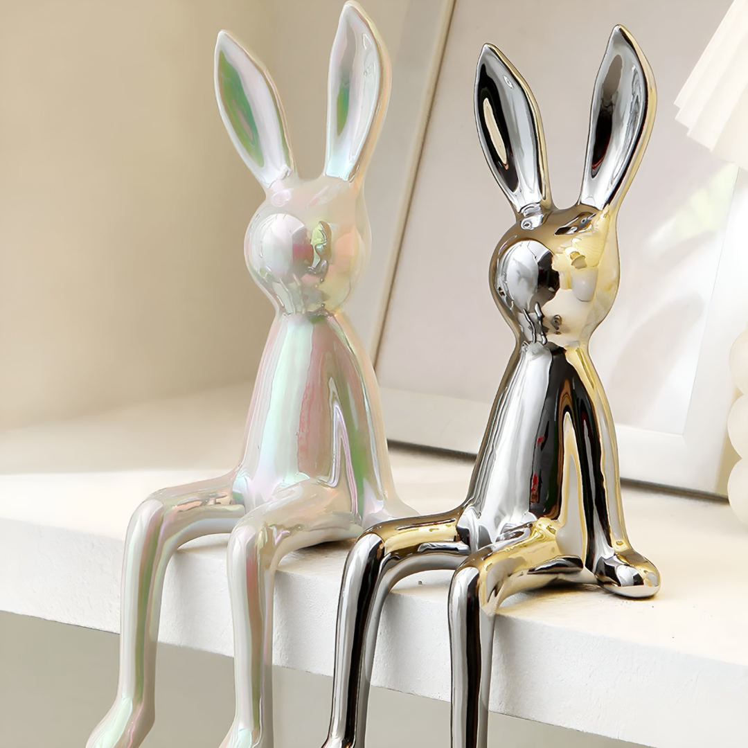 Shiny Ceramic Rabbit Figurine