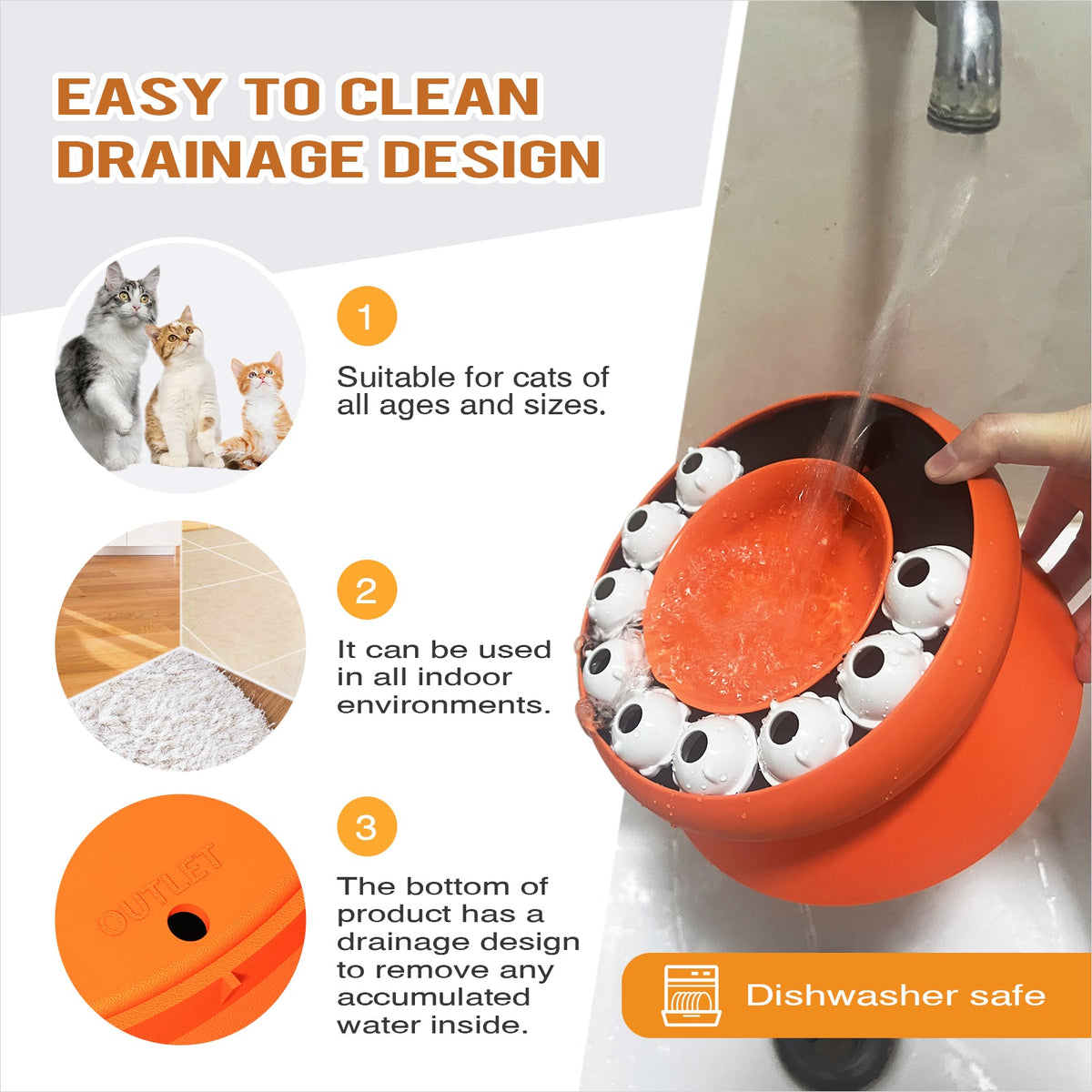 Weight Loss Cat Bowl – Slow Feeder Anti-Gulp Design