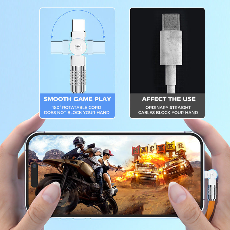 Rotating elbow data cable