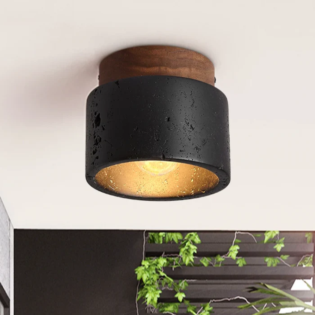 Ceiling lamp with stone look