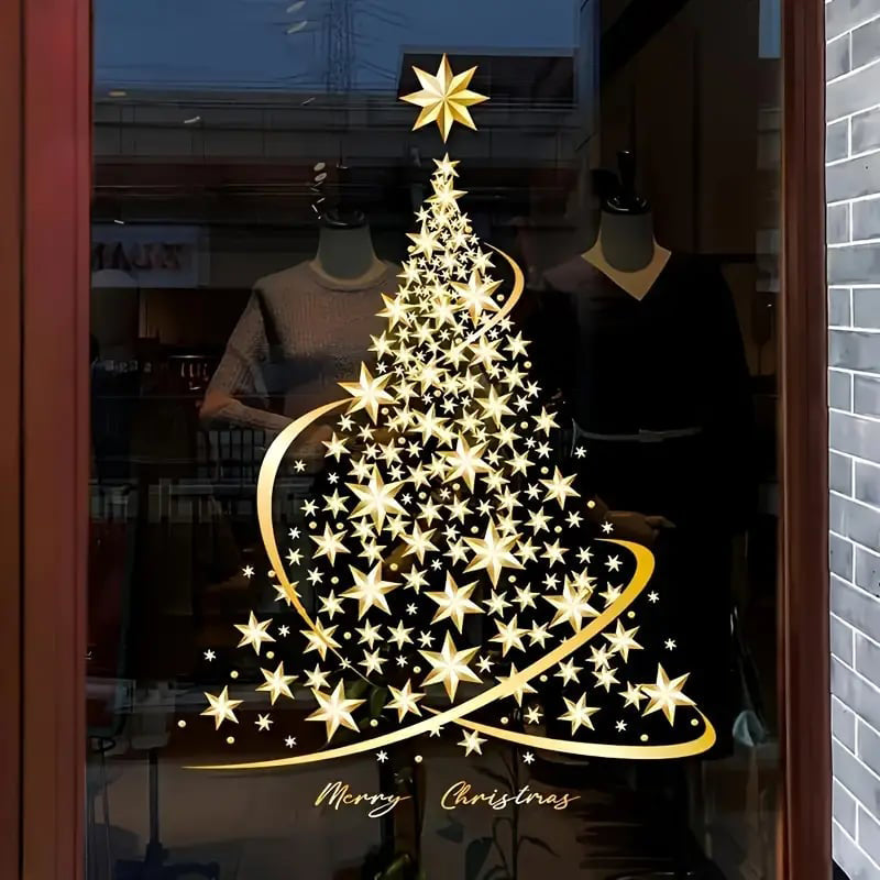 Christmas tree window sticker