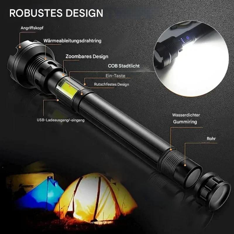Tactical Flashlight – LED Flashlight with Zoom & Power Bank Function