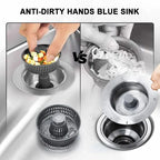 3-in-1 Sink Drain Strainer with Anti-Clogging and Odor Control