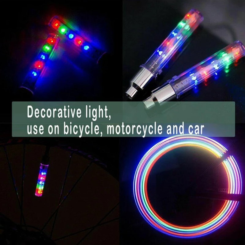 Bicycle tire flashing light