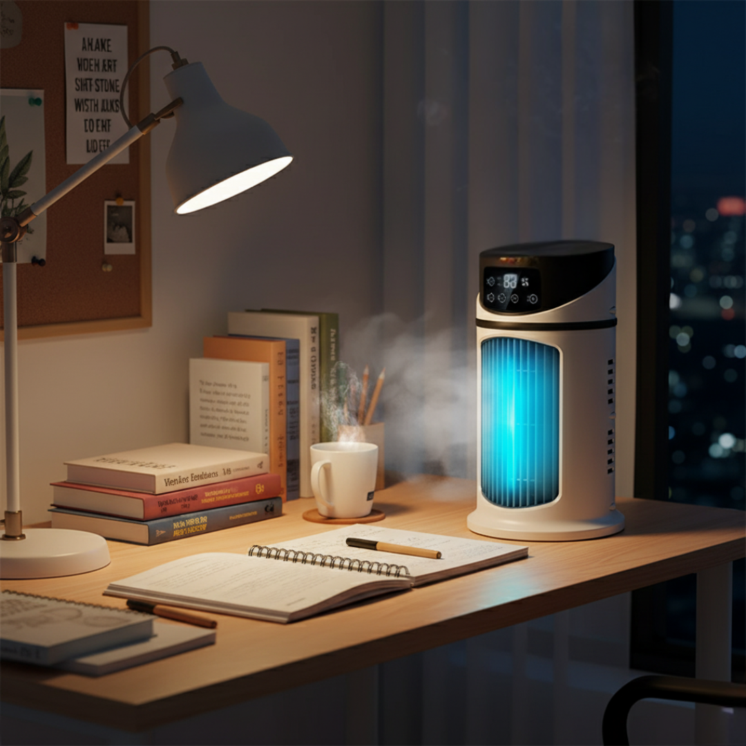 Rapid Cooling – USB 5V – 300ML Water Tank – Quiet Operation for Desk and Home Use