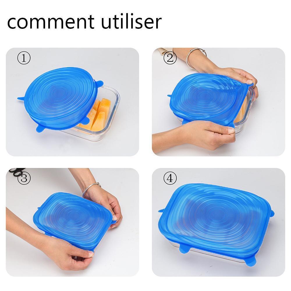 6-piece silicone bowl lid