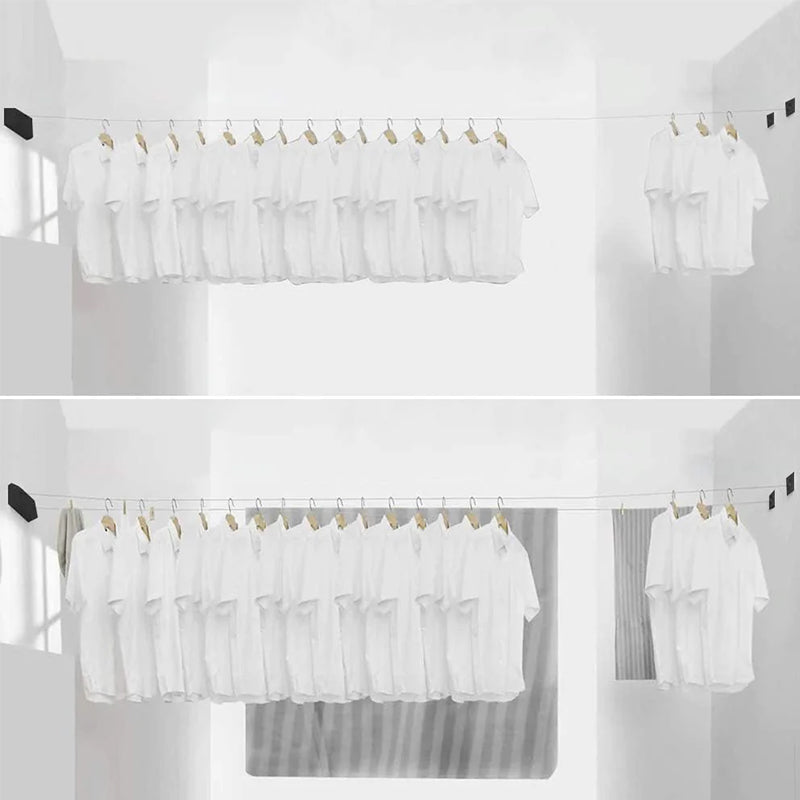 Retractable clothesline for indoors/outdoors